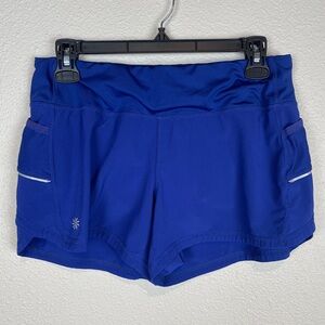 ATHLETA Deep Blue Athletic Swim Short Underwear Lined Size Small W Pocket
